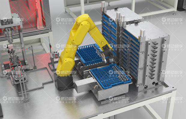 電動(dòng)汽車(chē)壓縮機(jī)自動(dòng)化裝配線(xiàn)三維動(dòng)畫(huà)制作